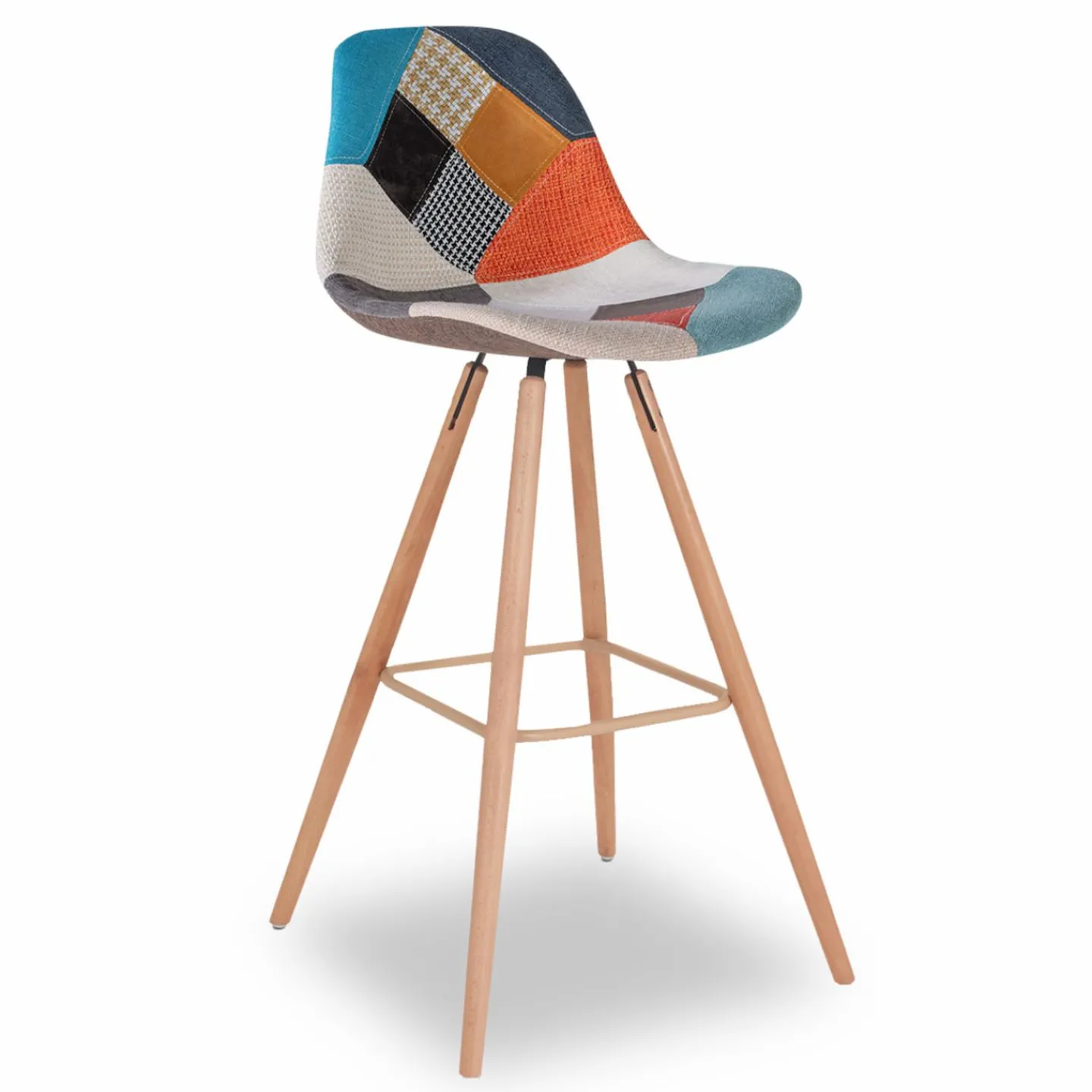Tabourets de bar scandinaves patchwork multicolore*IDMarket Online