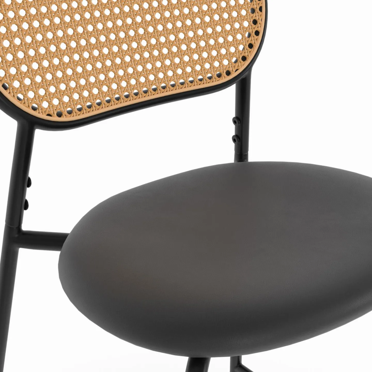 Tabourets de bar vintage métal noir et cannage*IDMarket Discount