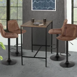 Tabourets réglables en hauteur marron*IDMarket Outlet