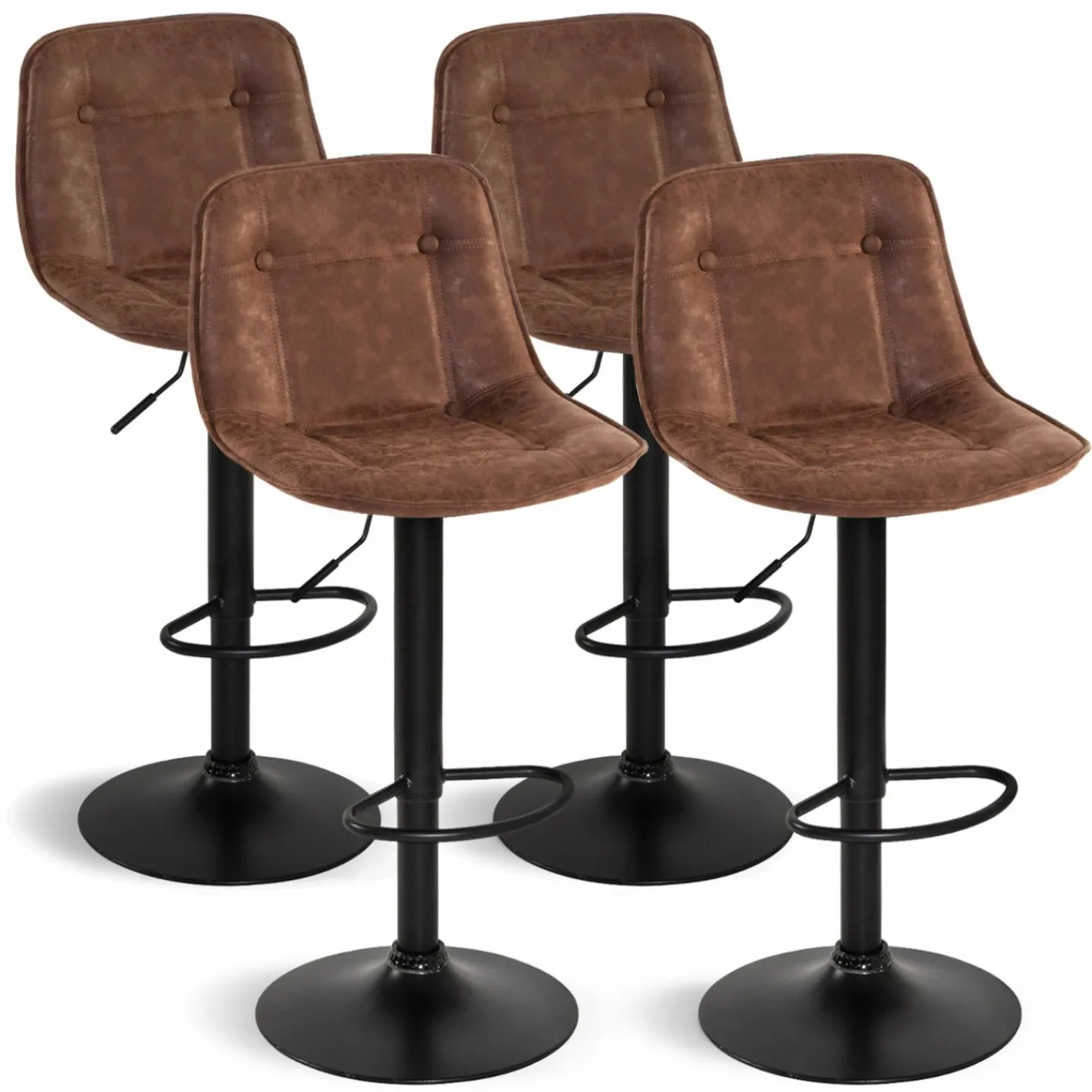 Tabourets réglables en hauteur marron*IDMarket Outlet