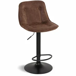 Tabourets réglables en hauteur marron*IDMarket Outlet