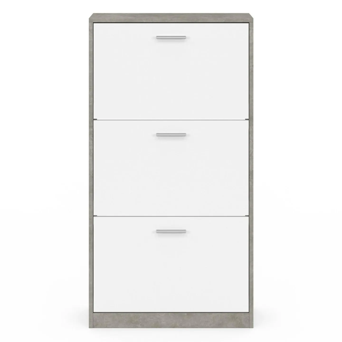 Étagère à chaussures grise 3 portes blanches*IDMarket Discount