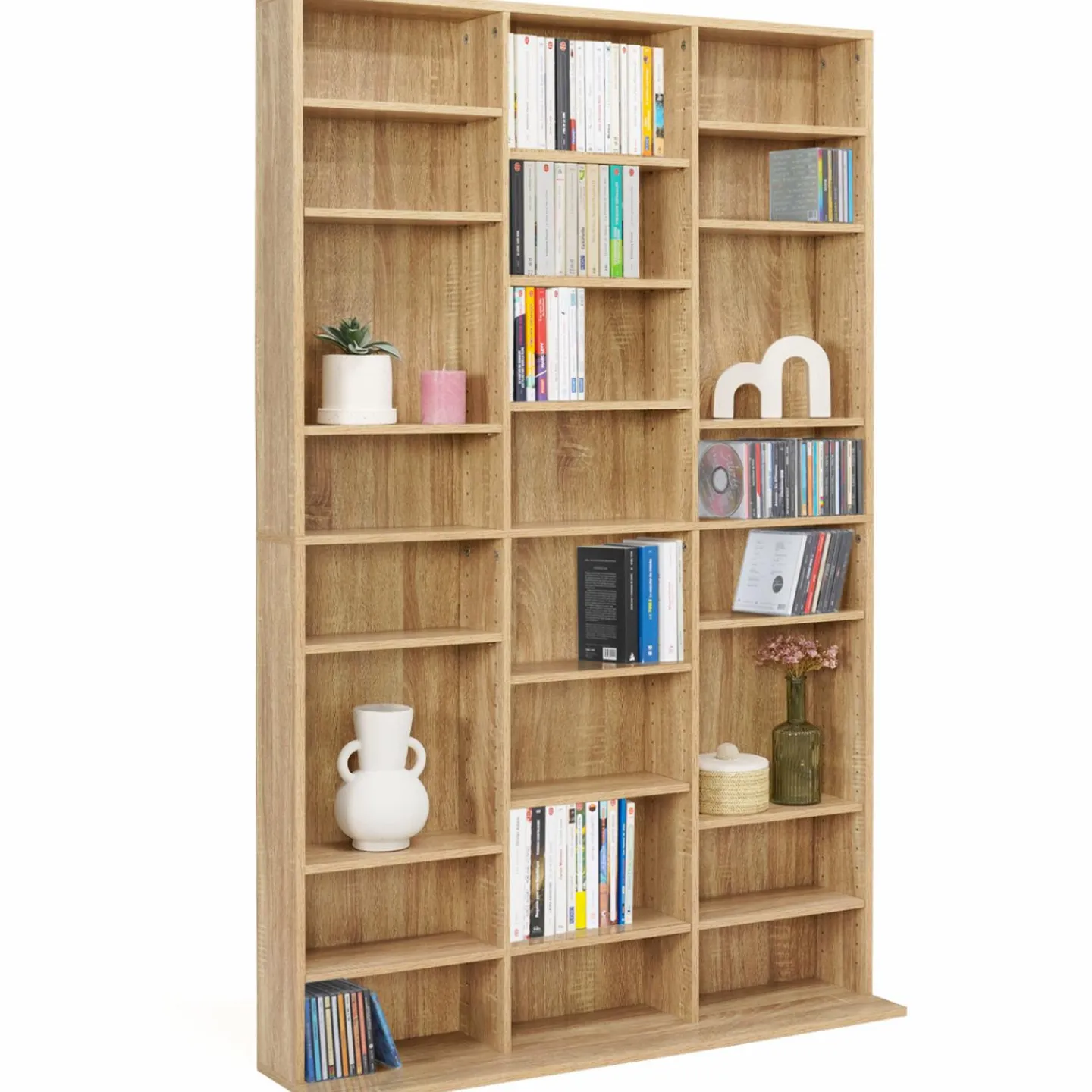 Étagère bibliothèque 30 cases modulables effet bois*IDMarket Hot