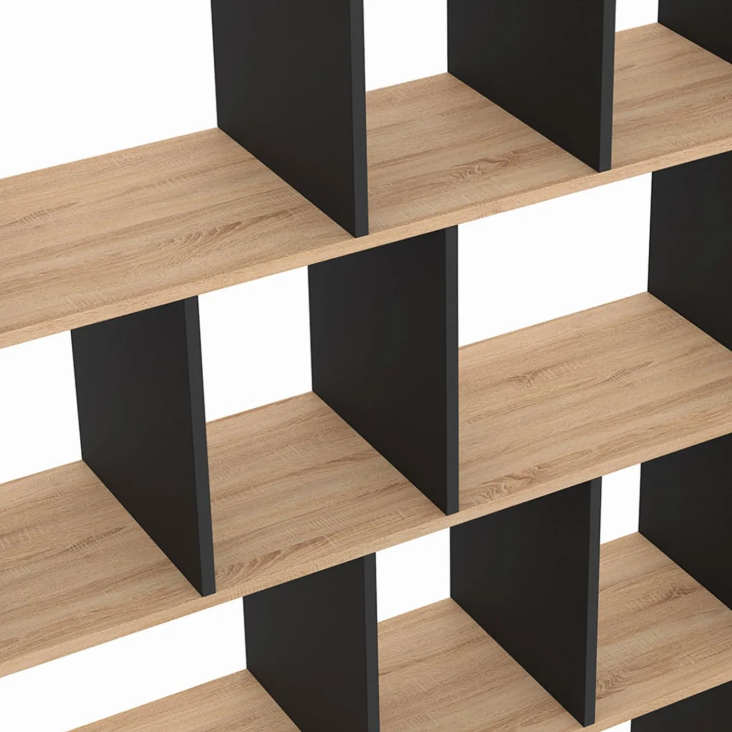 Étagère bibliothèque 4 niveaux noir et effet bois 143 cm*IDMarket Online