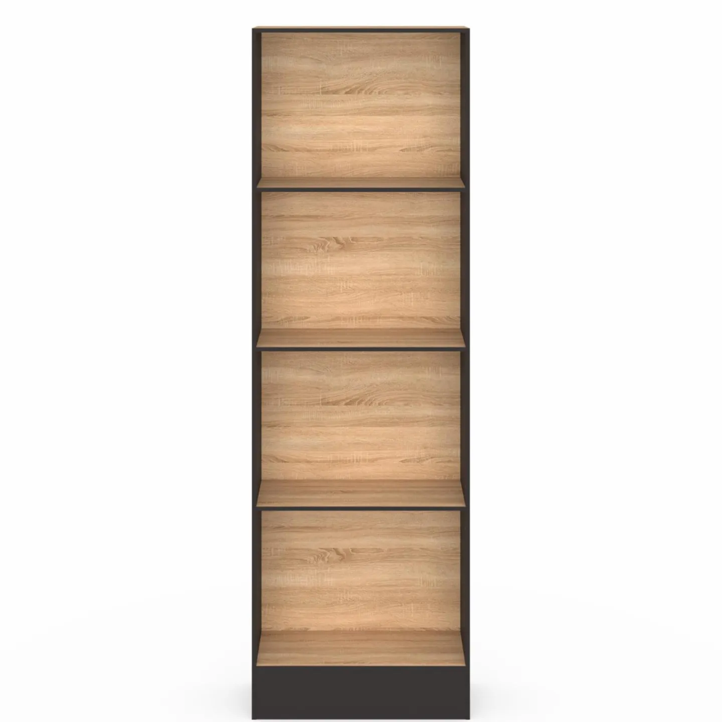 Étagère bibliothèque 5 niveaux noir et effet bois H.190cm*IDMarket Outlet