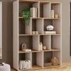Étagère bibliothèque 4 niveaux blanc et effet bois 143 cm*IDMarket Clearance