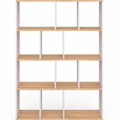 Étagère bibliothèque 4 niveaux blanc et effet bois 143 cm*IDMarket Clearance