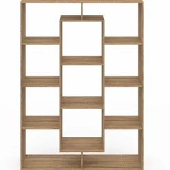 Étagère bibliothèque avec 11 compartiments effet bois*IDMarket