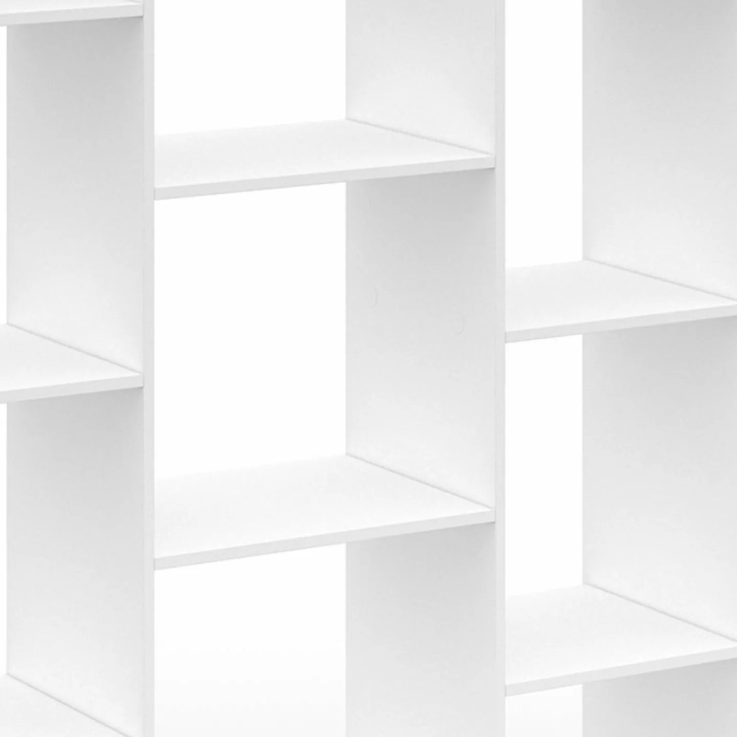 Étagère bibliothèque blanche 143 cm 11 compartiments*IDMarket New