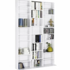 Étagère bibliothèque bois blanc 30 cases modulables*IDMarket Online