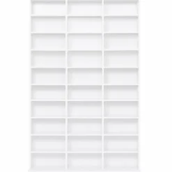 Étagère bibliothèque bois blanc 30 cases modulables*IDMarket Online
