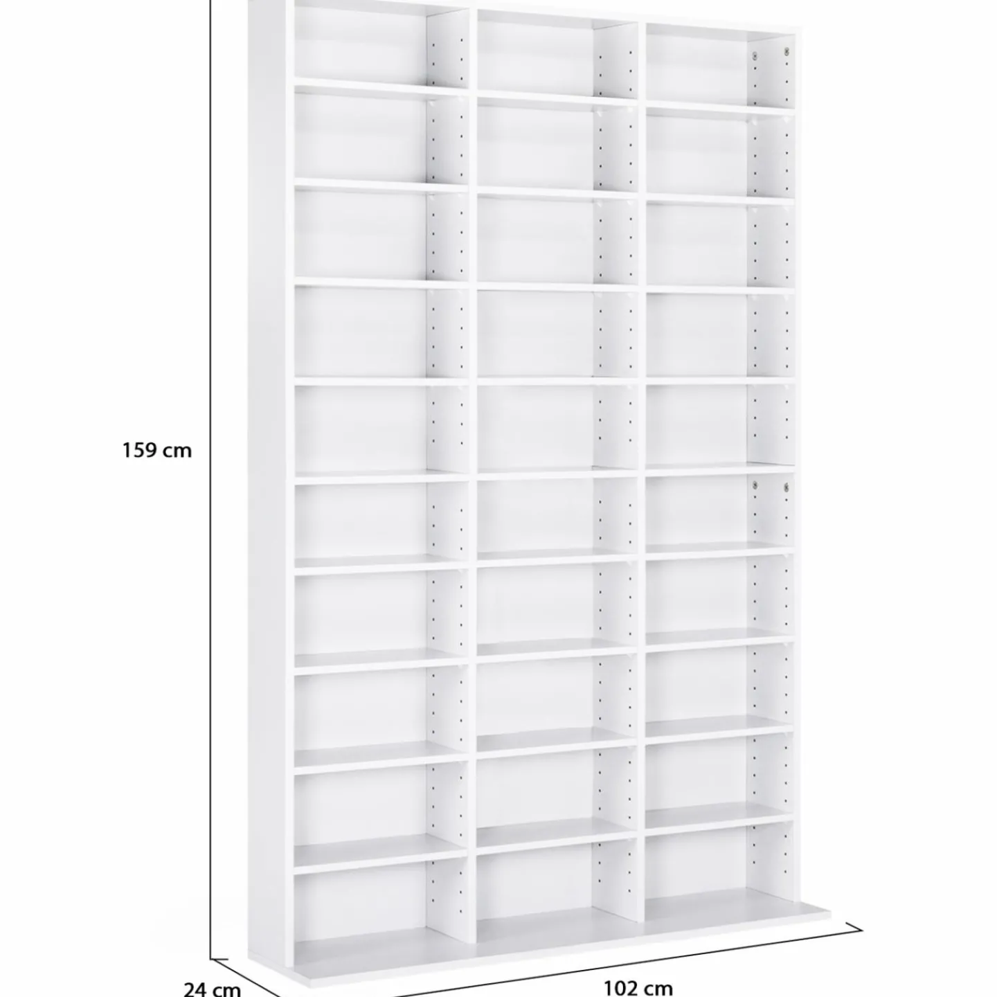 Étagère bibliothèque bois blanc 30 cases modulables*IDMarket Online