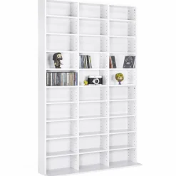 Étagère bibliothèque bois blanc 30 cases modulables*IDMarket Online