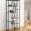 Étagère bibliothèque design industriel 161 cm 8 niveaux asymétrique*IDMarket Hot