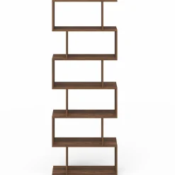 Étagère bibliothèque en forme de S effet noyer 189 cm*IDMarket Discount