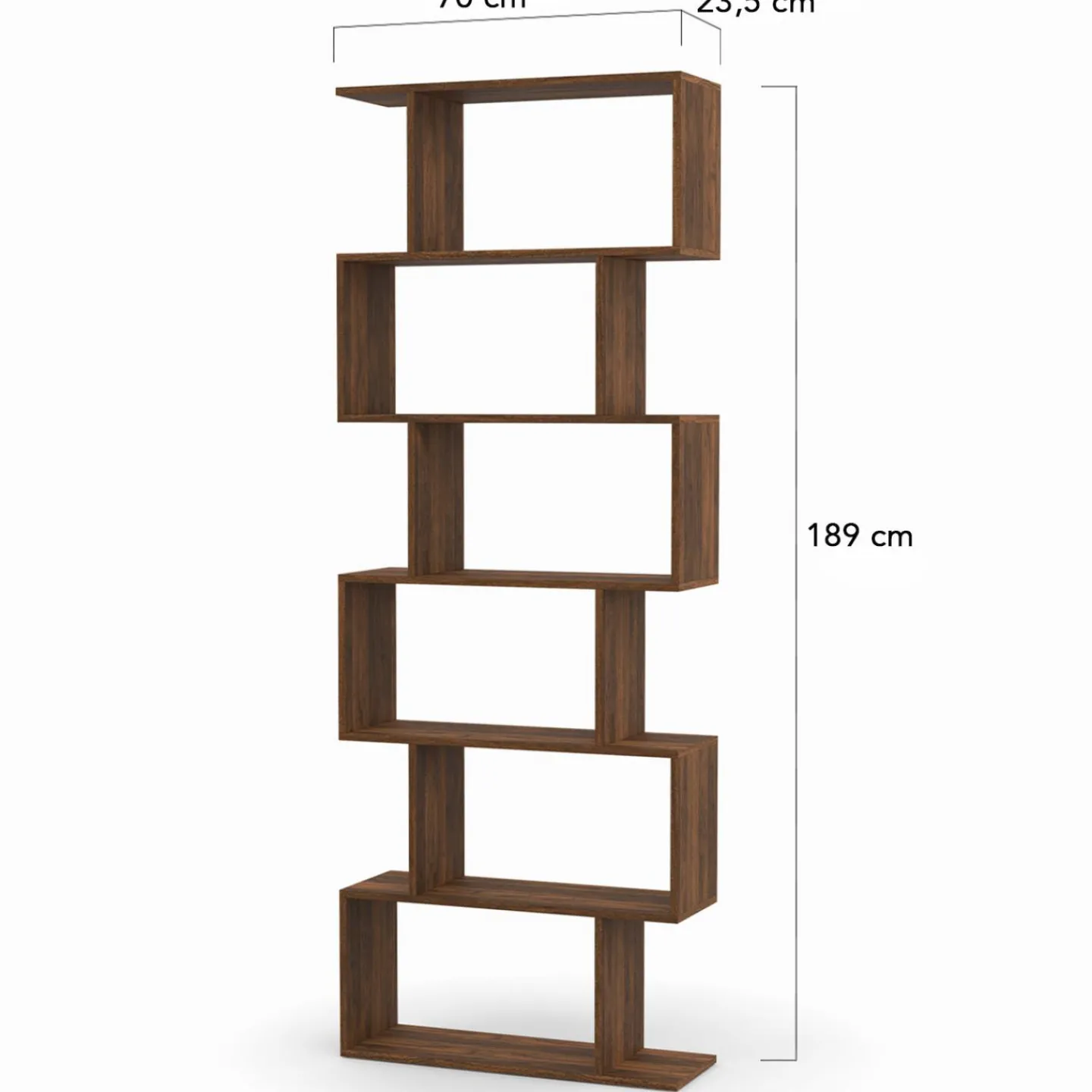 Étagère bibliothèque en forme de S effet noyer 189 cm*IDMarket Discount