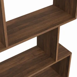 Étagère bibliothèque en forme de S effet noyer 189 cm*IDMarket Discount