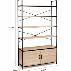 Étagère bibliothèque industrielle 170 cm*IDMarket Clearance
