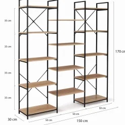 Étagère bibliothèque industrielle bois et métal 170 cm*IDMarket Sale