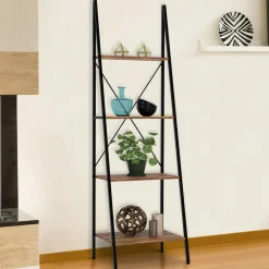 Étagère échelle industrielle effet vieilli 4 niveaux 170 cm*IDMarket Best