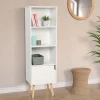 Étagère colonne style scandinave 4 niveaux blanche*IDMarket Hot