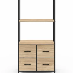 Étagère design industriel avec tiroirs en tissu*IDMarket Online