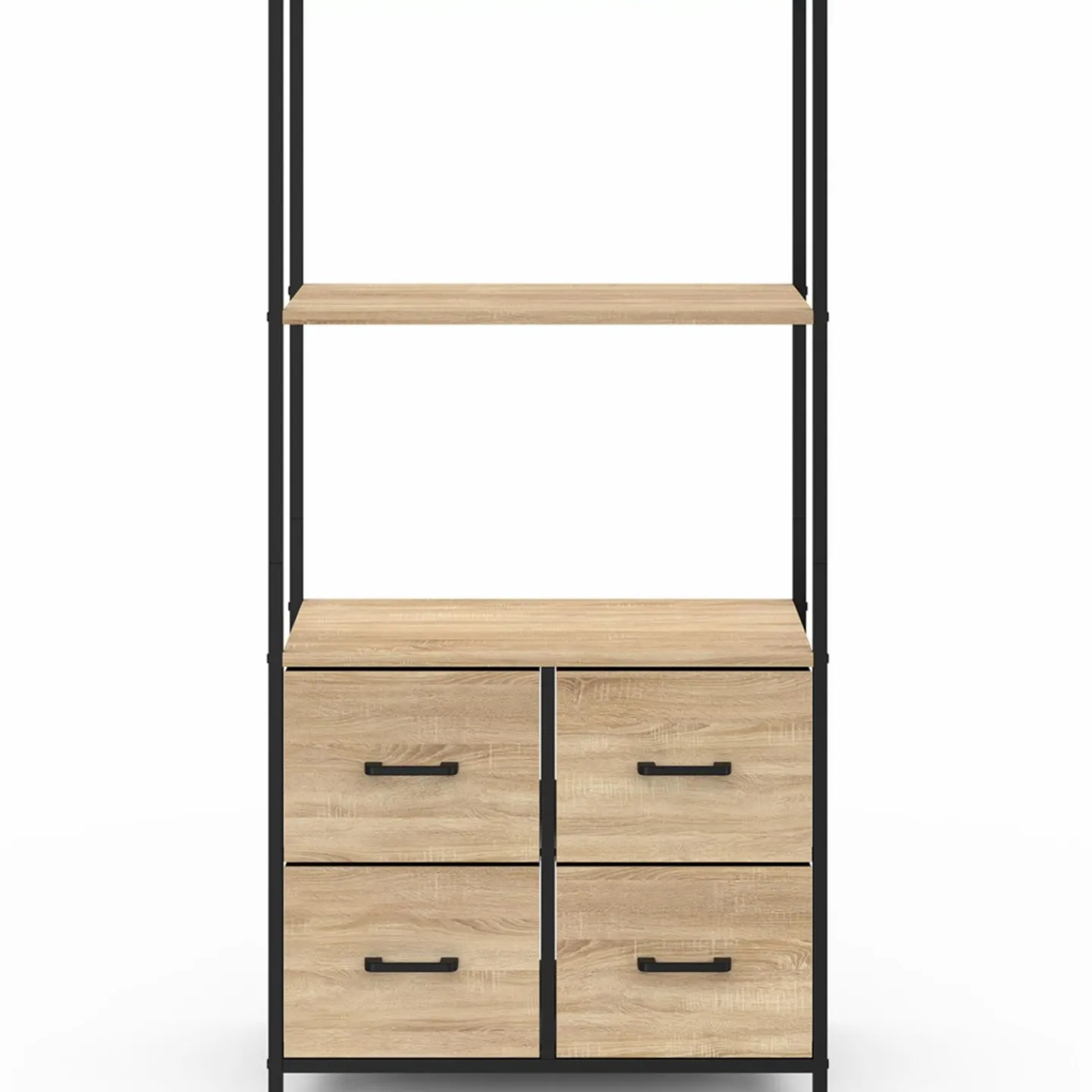 Étagère design industriel avec tiroirs en tissu*IDMarket Online