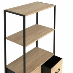 Étagère design industriel avec tiroirs en tissu*IDMarket Online