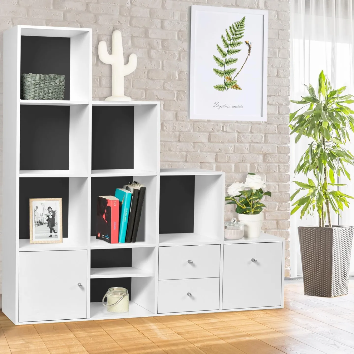 Étagère escalier blanche et grise*IDMarket New