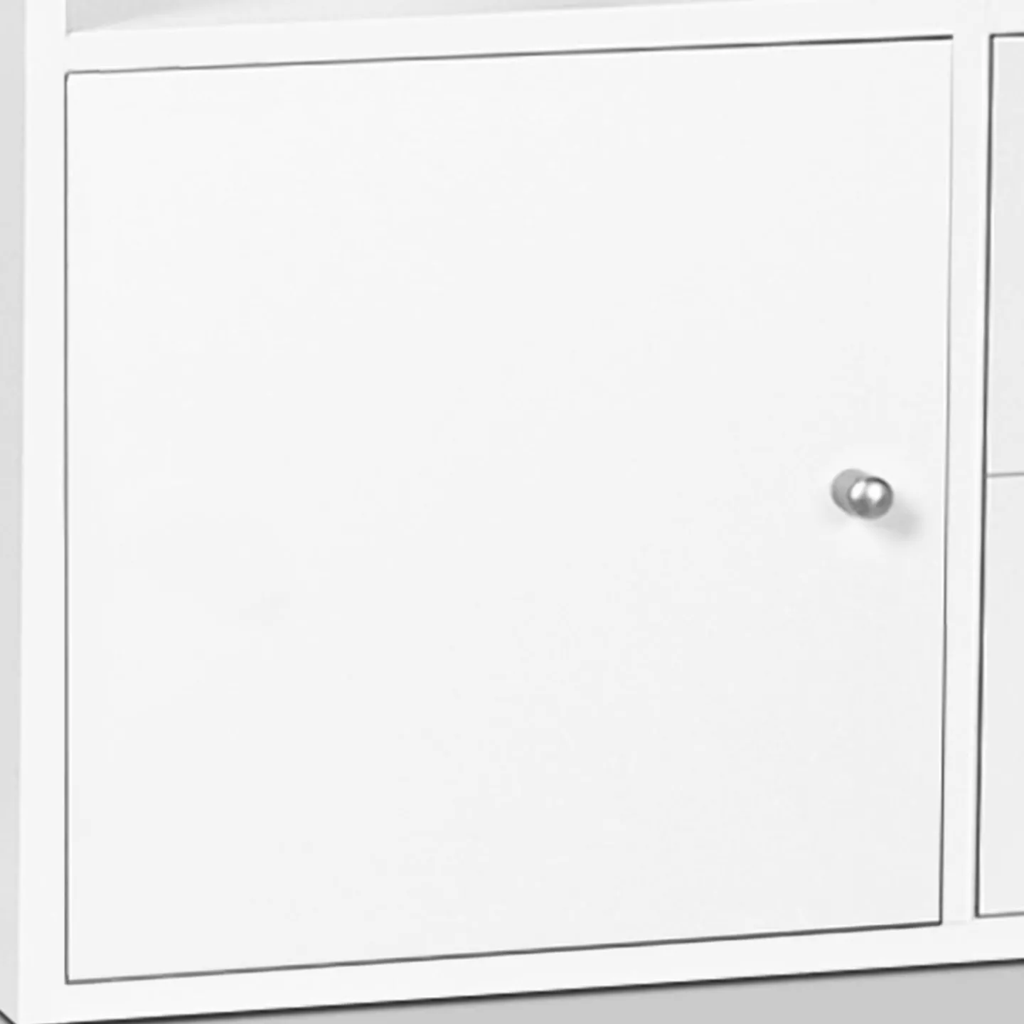 Étagère escalier bois blanc fond gris 6 cases*IDMarket