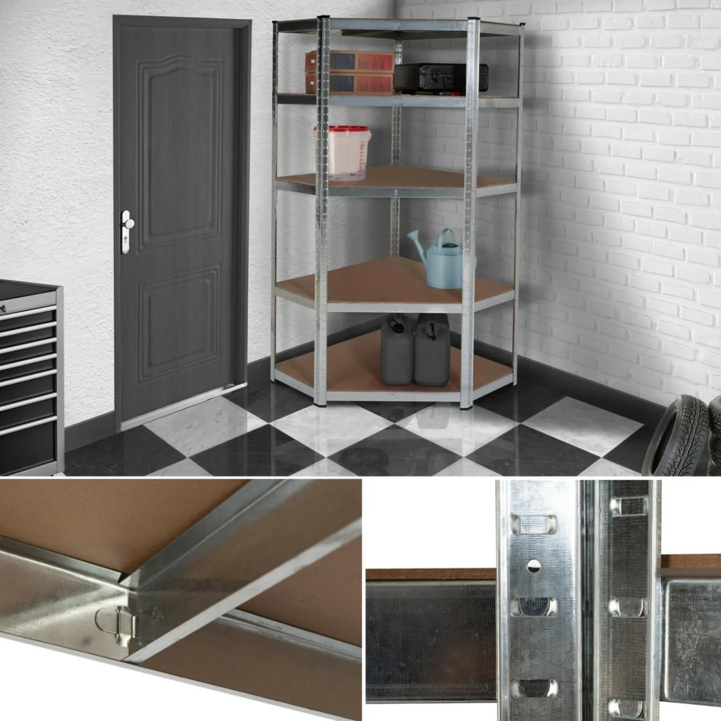 Étagère galva 875 kg 5 plateaux*IDMarket Sale