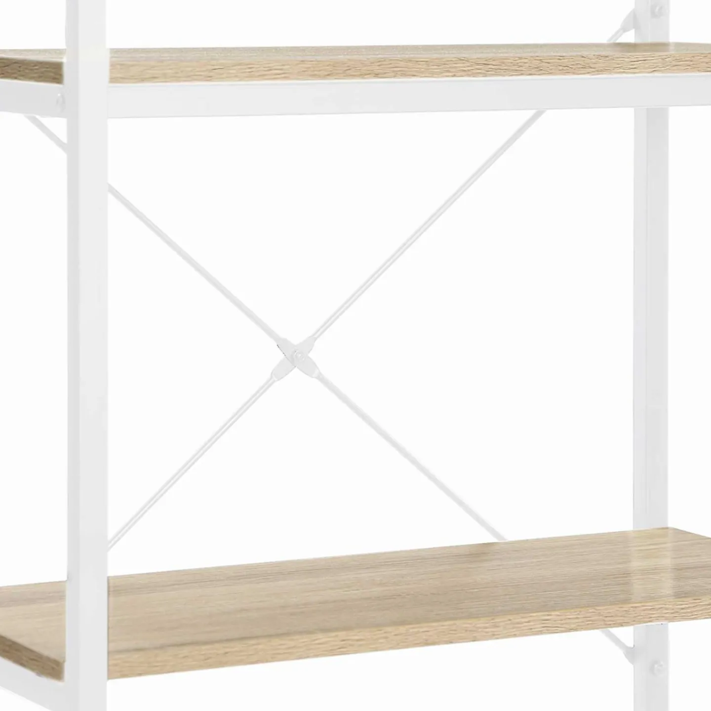 Étagère industrielle bois et métal blanc 5 niveaux*IDMarket Clearance