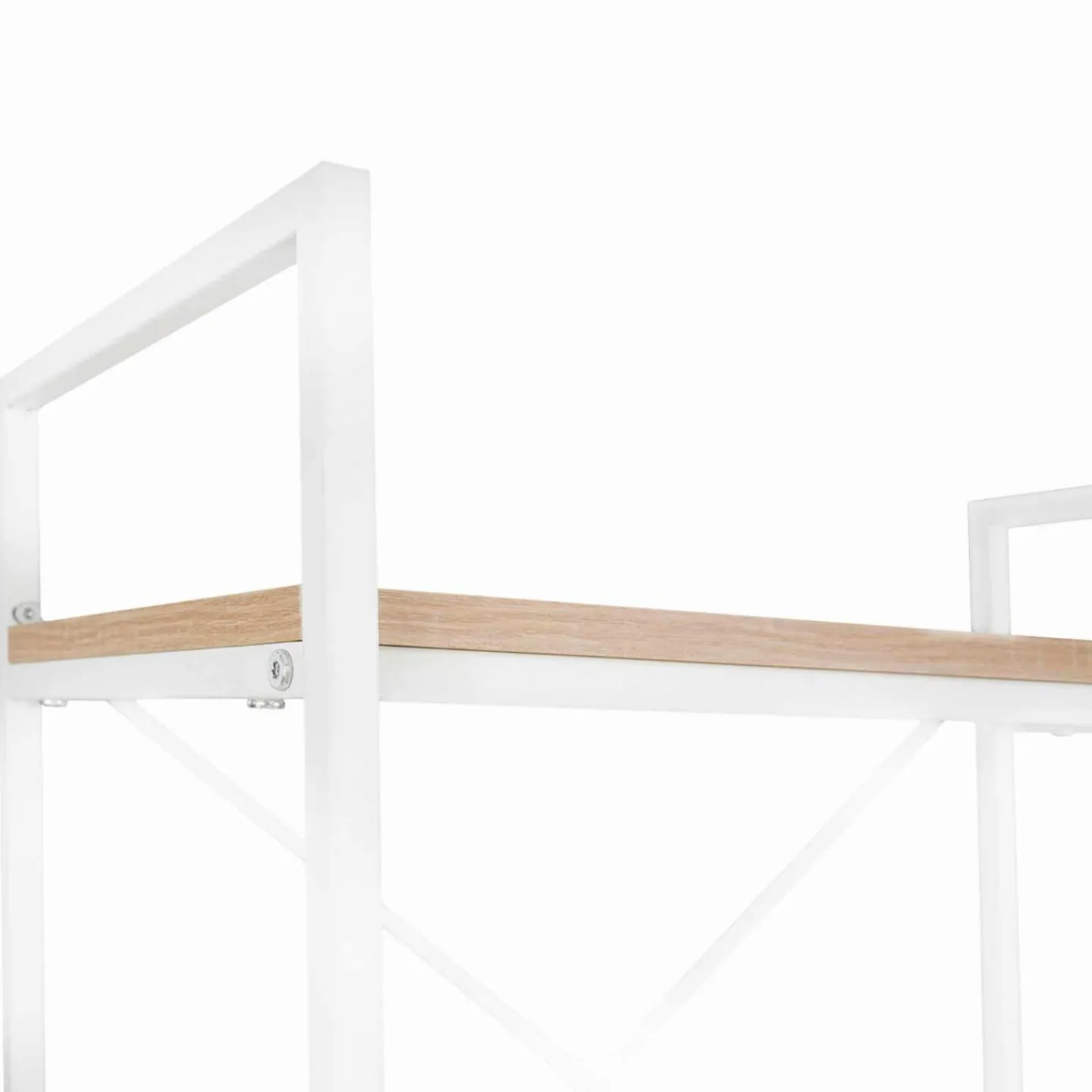 Étagère industrielle bois et métal blanc 5 niveaux*IDMarket Clearance