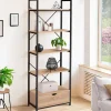 Étagère industrielle bois et métal 5 niveaux avec tiroir*IDMarket Discount