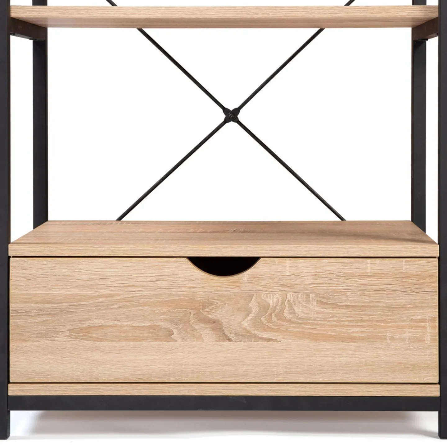 Étagère industrielle bois et métal 5 niveaux avec tiroir*IDMarket Discount