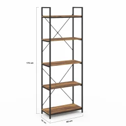 Étagère industrielle effet vieilli 5 niveaux 170 cm*IDMarket