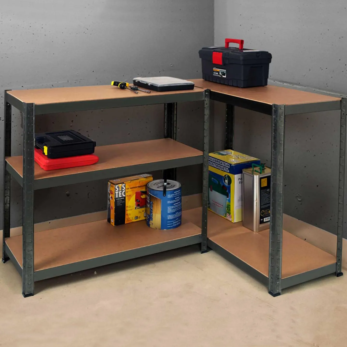 Étagère métallique modulable 5 plateaux*IDMarket Best