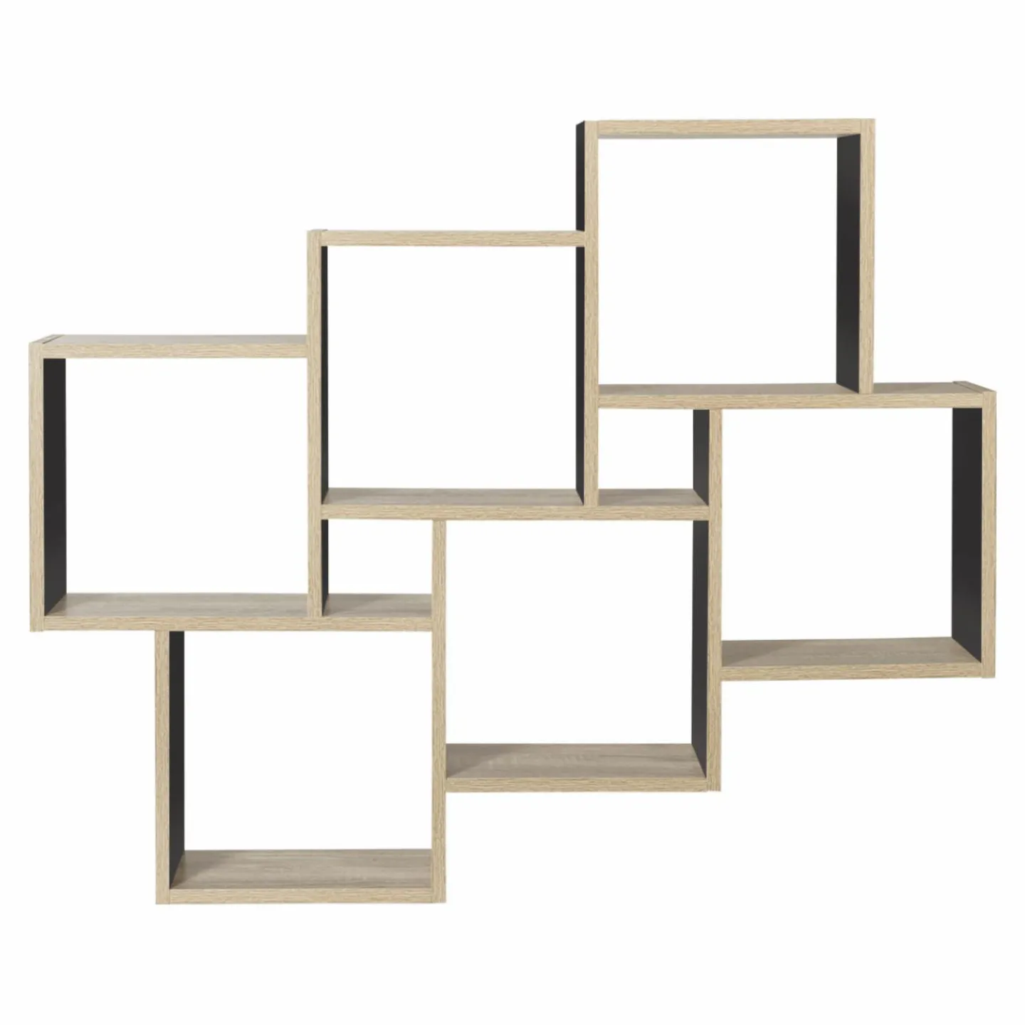 Étagère murale bois et noir double position*IDMarket Hot