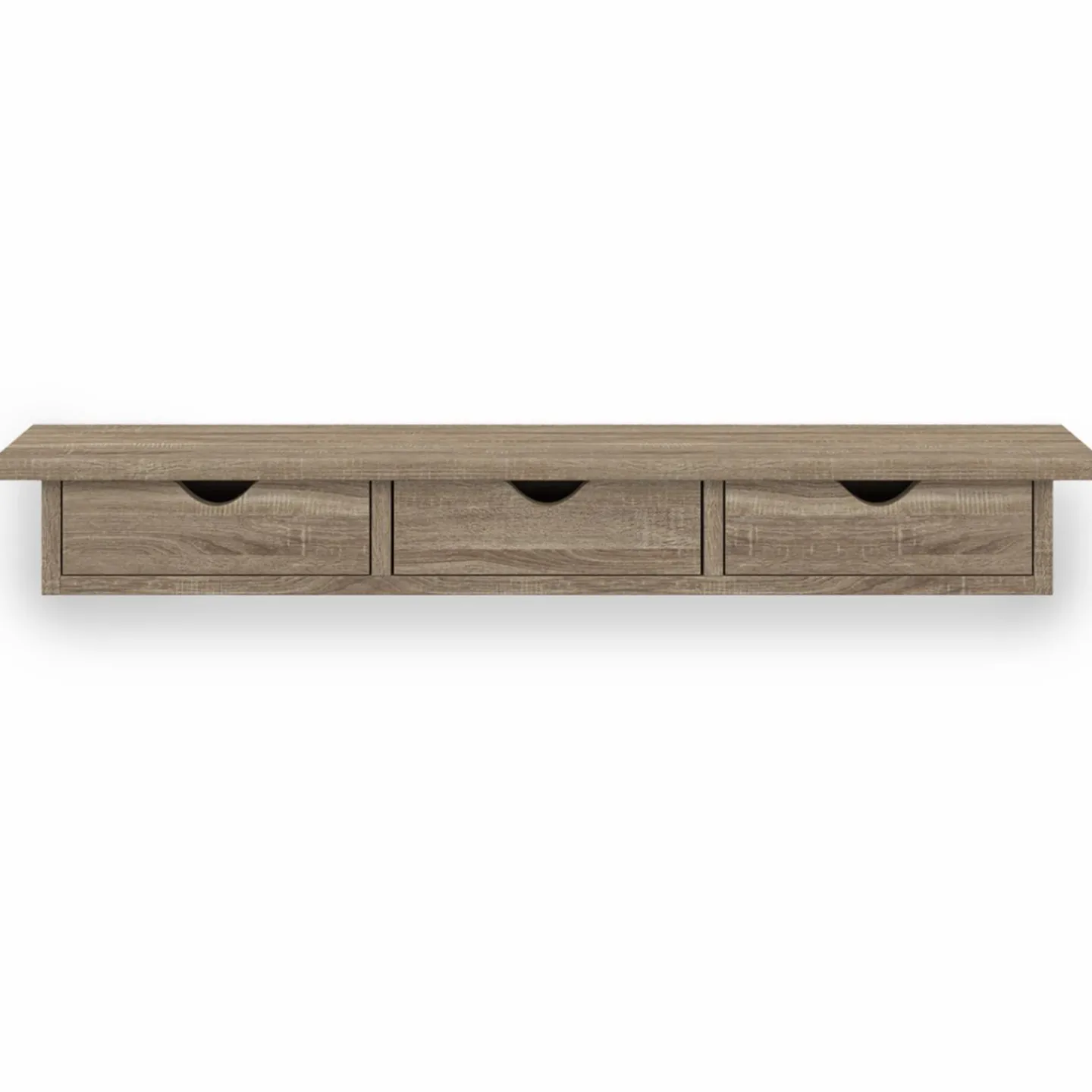 Étagère murale console d'entrée bois façon hêtre 3 tiroirs*IDMarket New