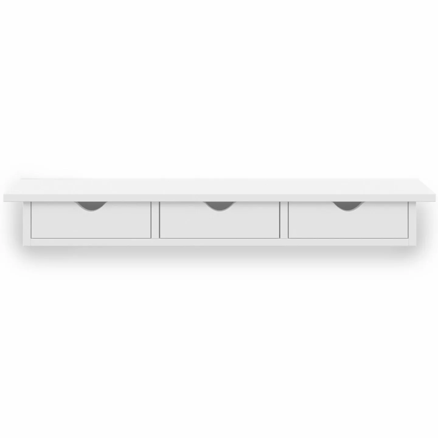 Étagère murale console d'entrée bois blanc 3 tiroirs*IDMarket Outlet
