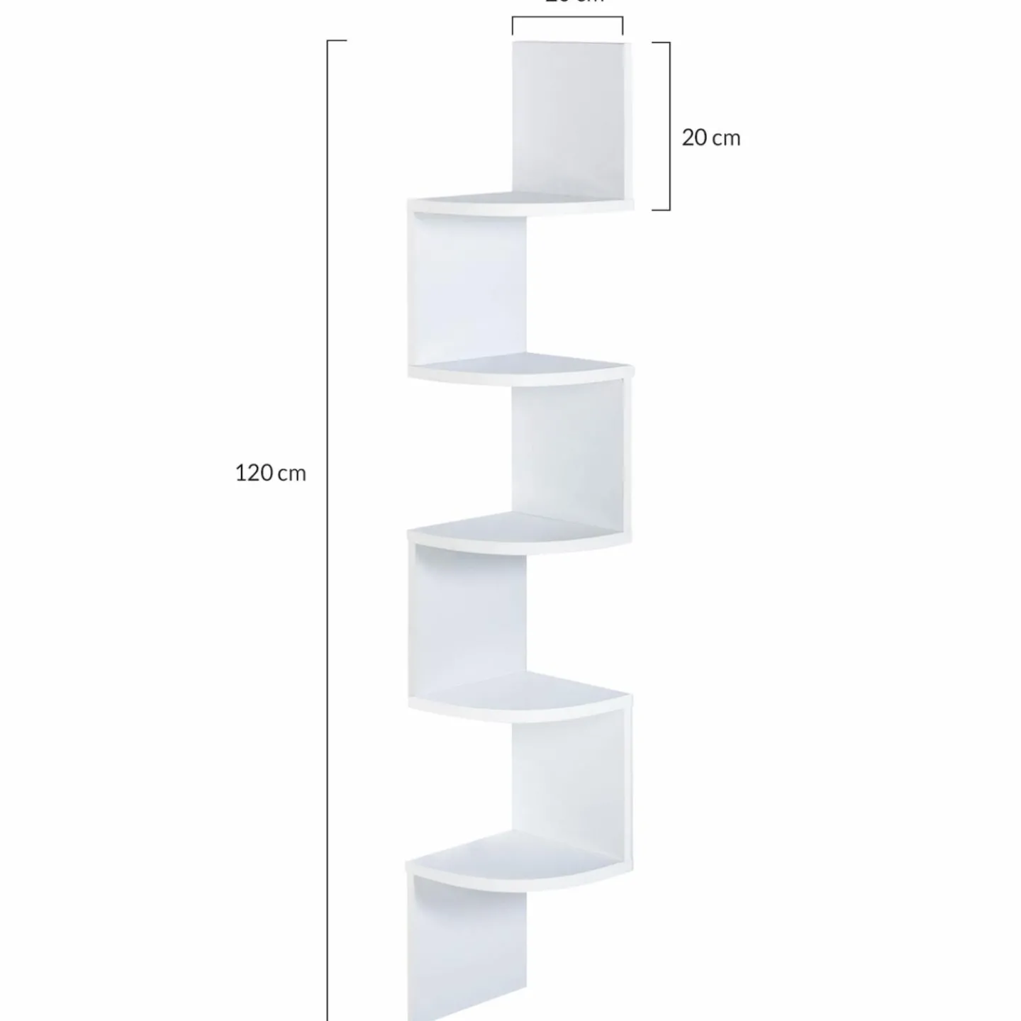 Étagère murale d’angle 5 niveaux blanche*IDMarket Clearance
