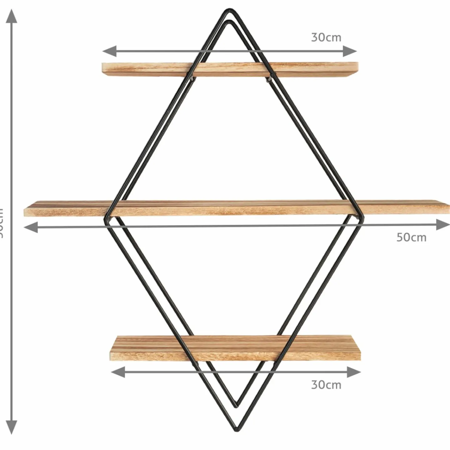Étagère murale losange style industriel*IDMarket Clearance