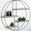 Étagère murale ronde style industriel*IDMarket New