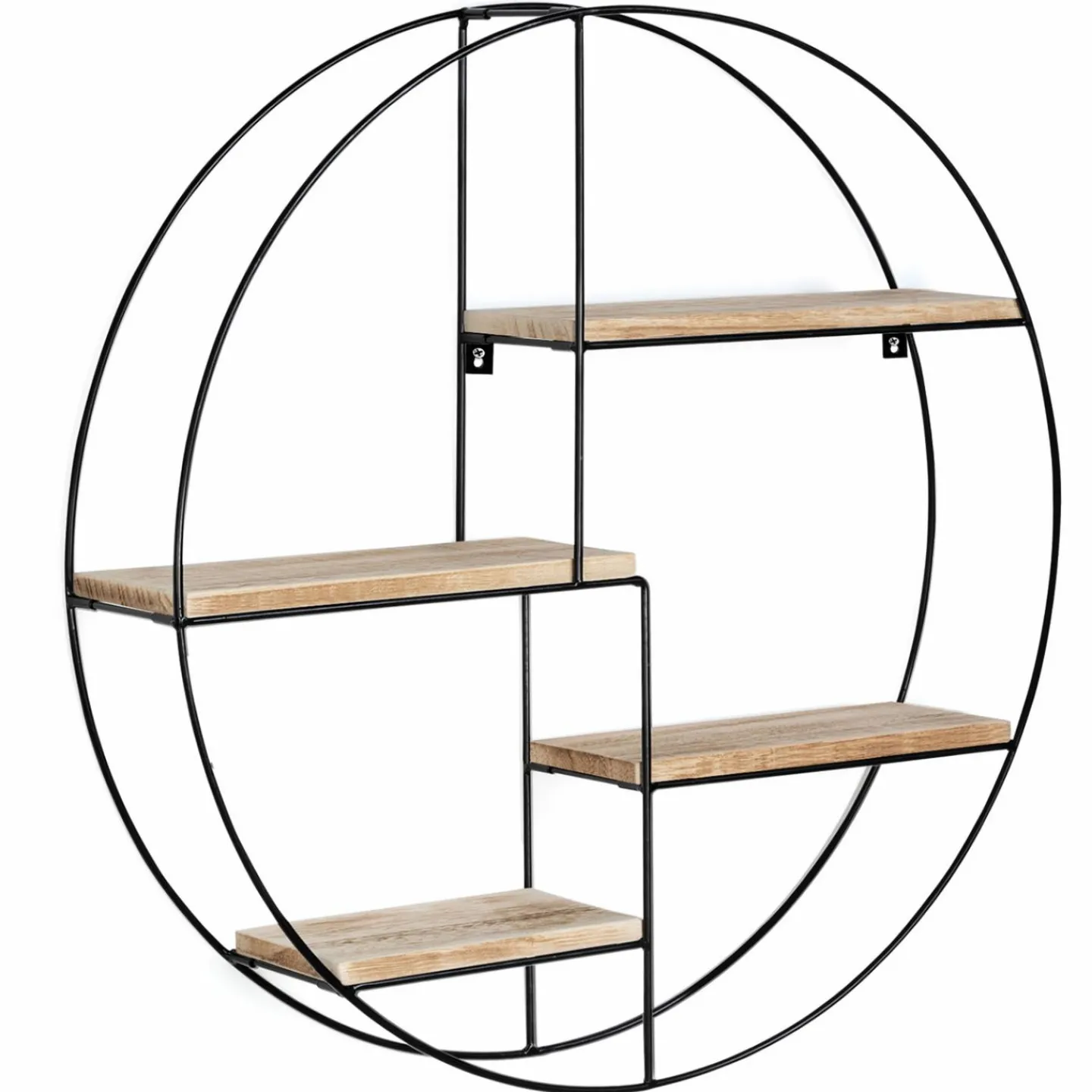 Étagère murale ronde style industriel*IDMarket New