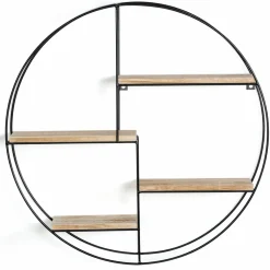 Étagère murale ronde style industriel*IDMarket New