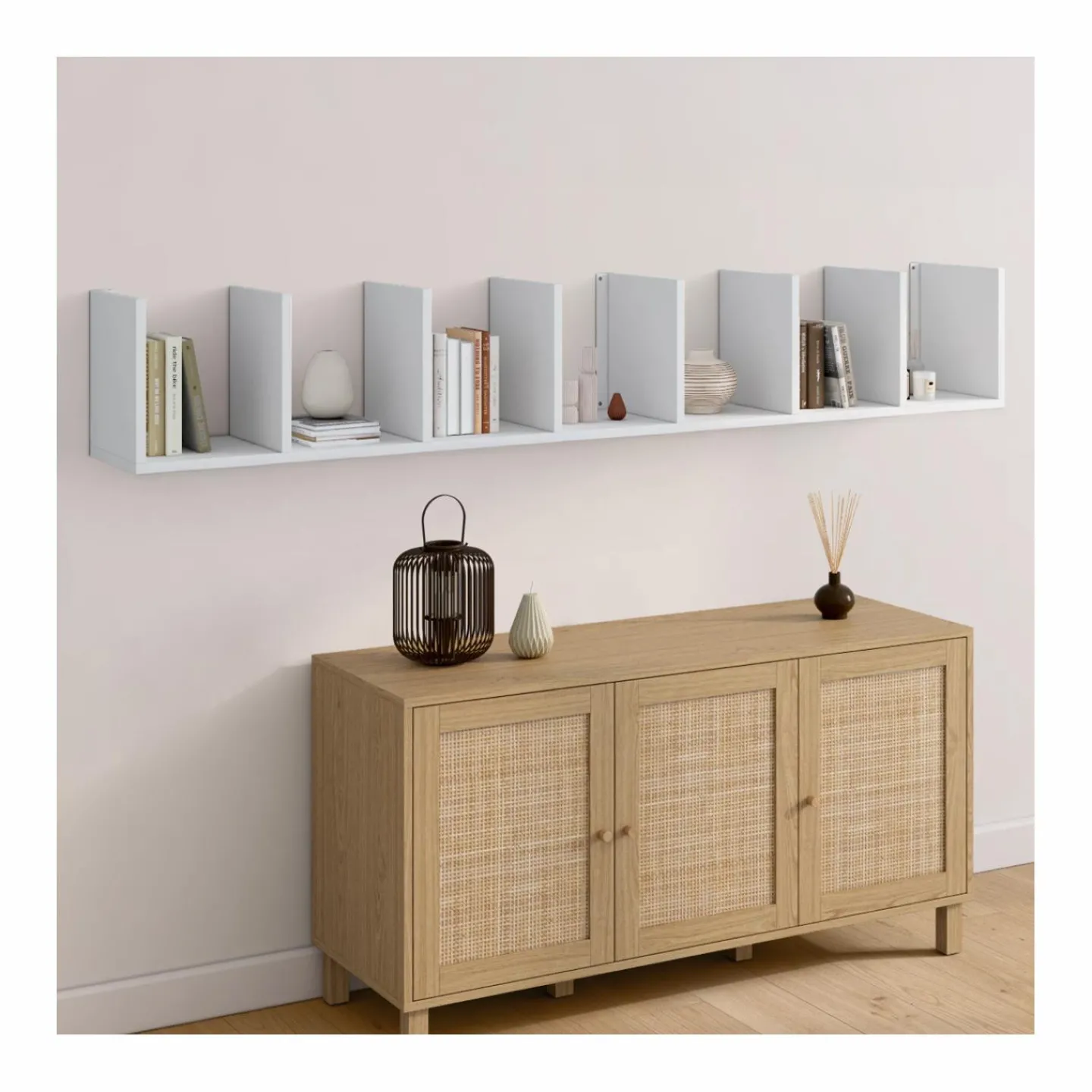 Étagère murale suspendue double position blanche 190 cm*IDMarket Discount