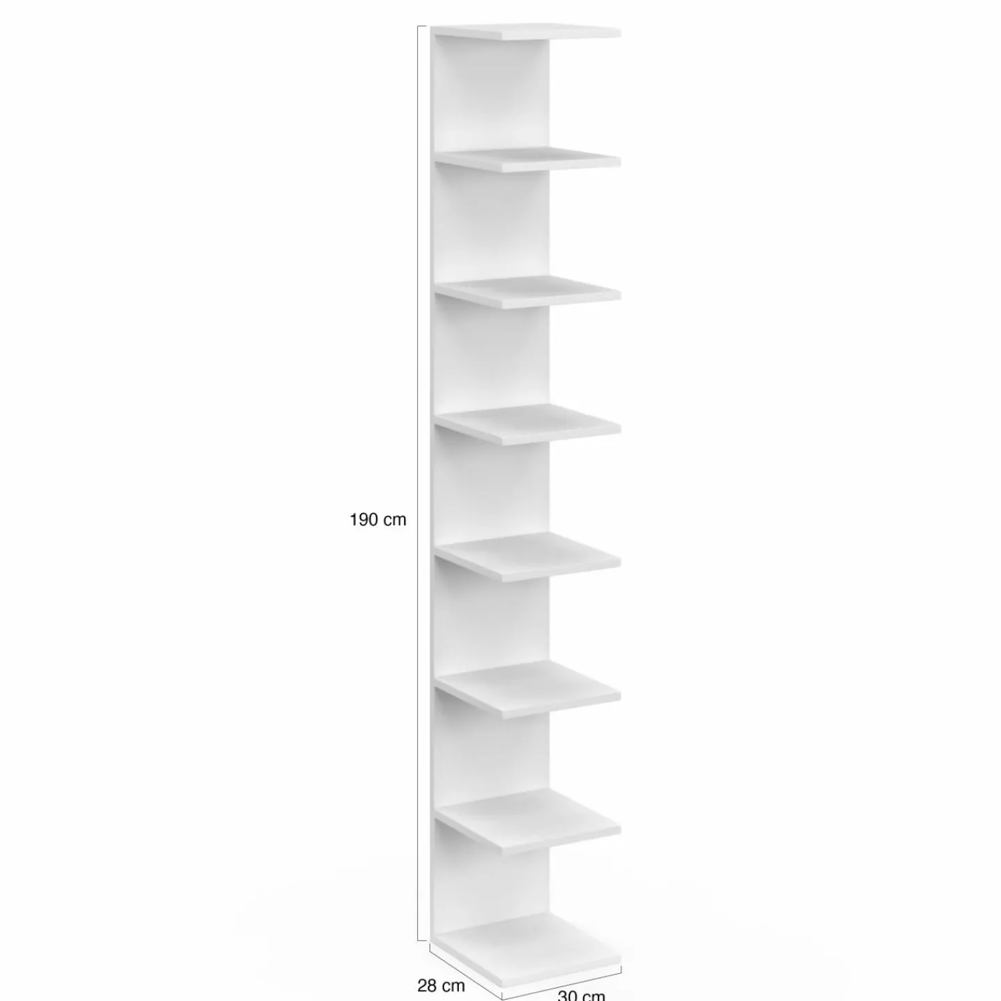 Étagère murale suspendue double position blanche 190 cm*IDMarket Discount