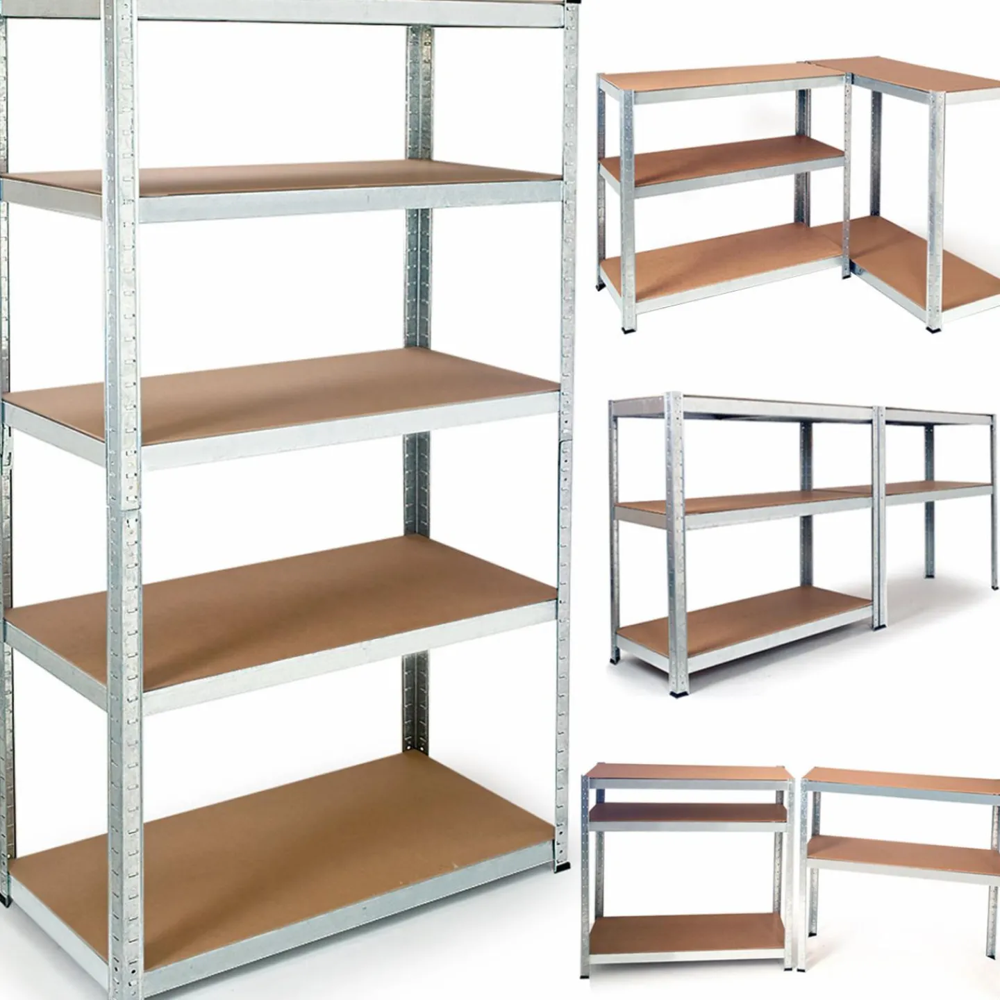 Étagères modulables charges lourdes en métal*IDMarket Outlet