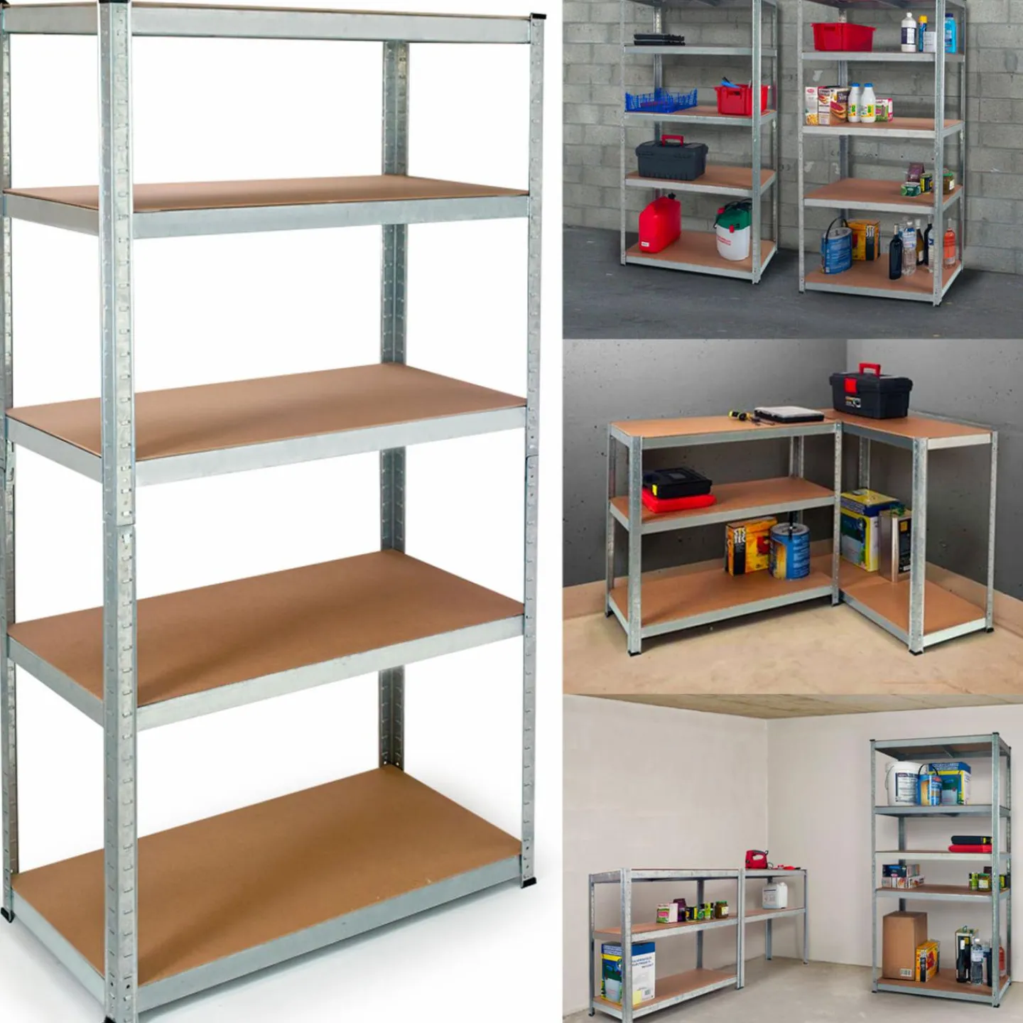 Étagères modulables charges lourdes en métal*IDMarket Outlet