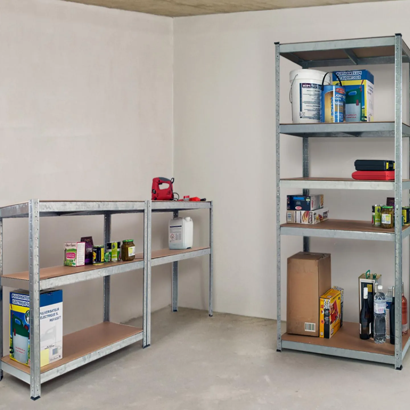 Étagères modulables charges lourdes en métal*IDMarket Outlet